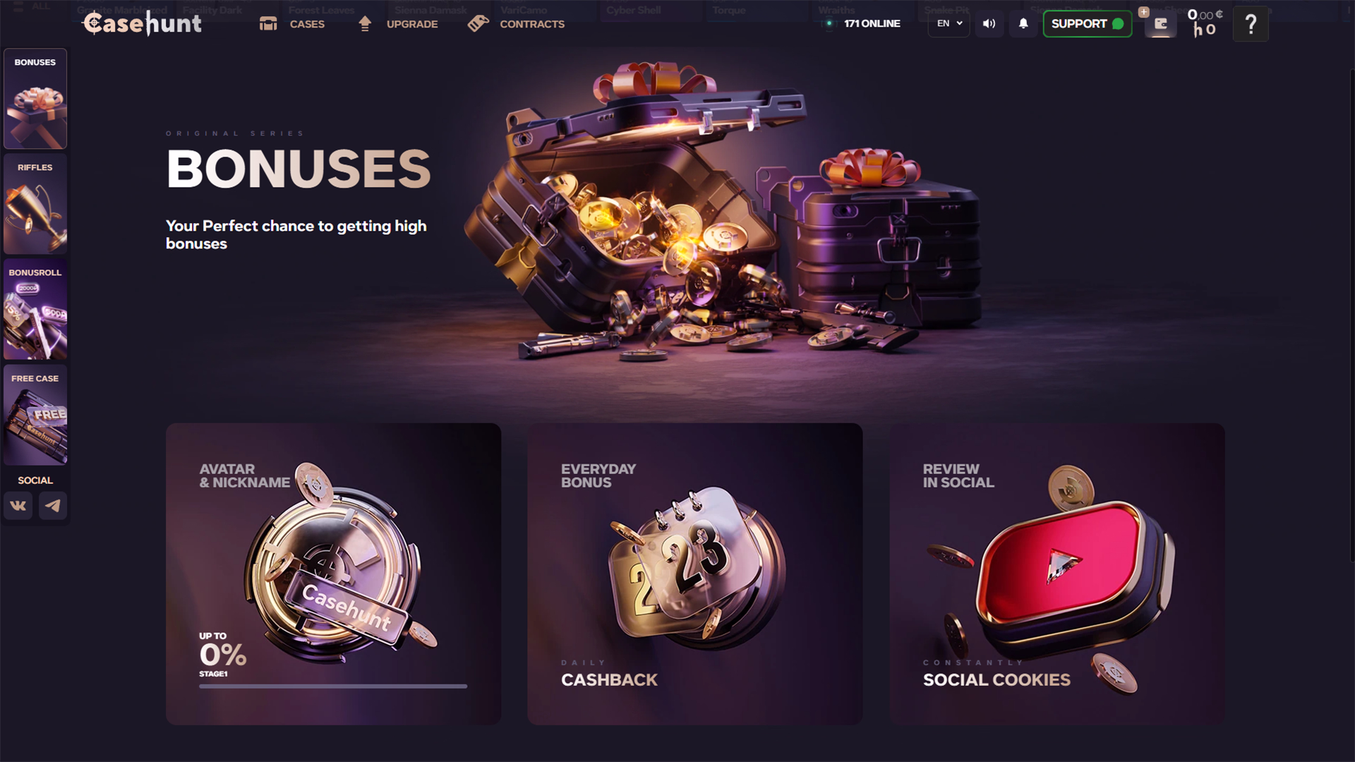 GIZBO website bonuses