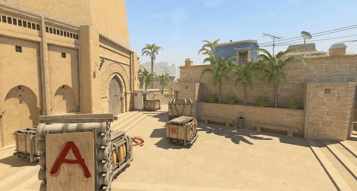 Обозначения ключевых позиций на карте Mirage в CS2